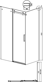 Grossman Боковая стенка Classic 80x195 профиль графит сатин стекло прозрачное – фотография-11